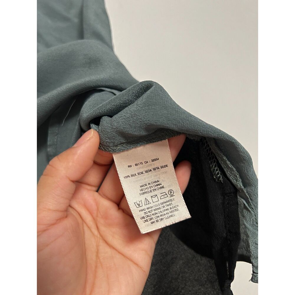 Anthropologie Maeve 100% Silk Colorblock High Low Tank Top Gray Black Blouse 4 - Picture 7 of 9